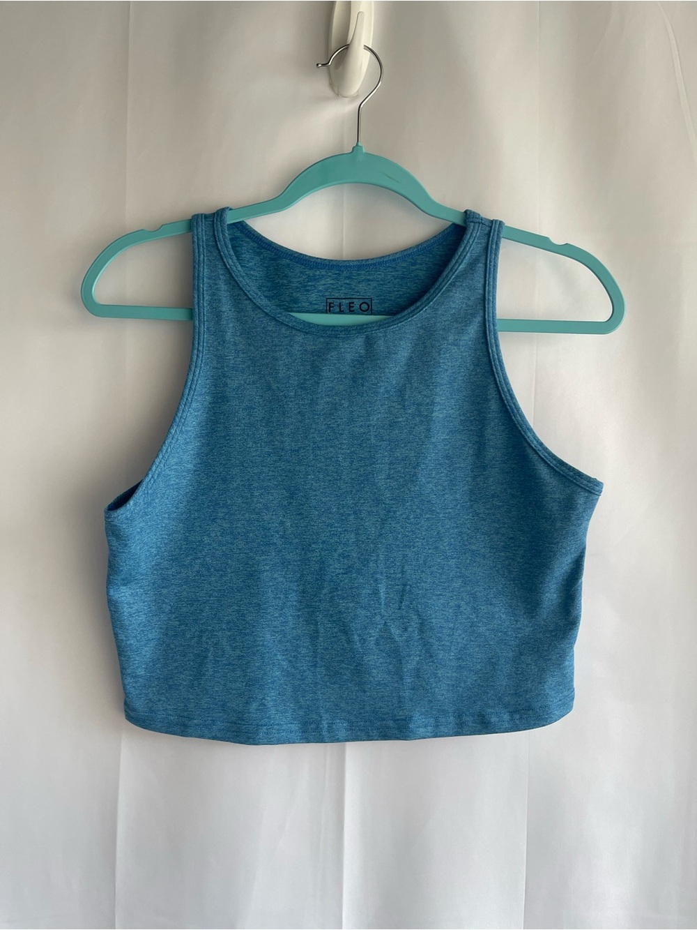 Fleo Heathered Sky Blue Crop Tank